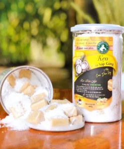 Kẹo Dừa Sáp Phủ Cơm Dừa Sấy vị Gừng 400g Cocofarm